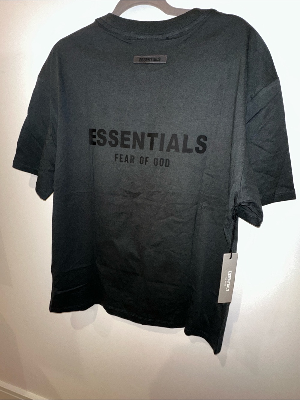 Essentials Black Short Sleeve Tee with Back Logo
